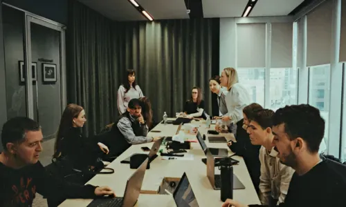 Enterprise AI engineering team collaborating on scalable artificial intelligence and automation solutions for business transformation