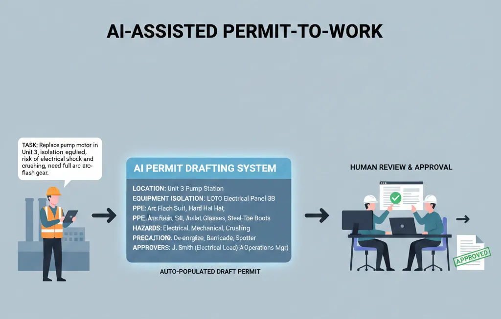 “AI-assisted permit-to-work drafting workflow for industrial safety”
