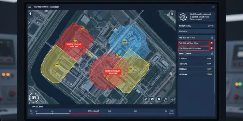 AI detecting SIMOPS conflicts across multiple permits