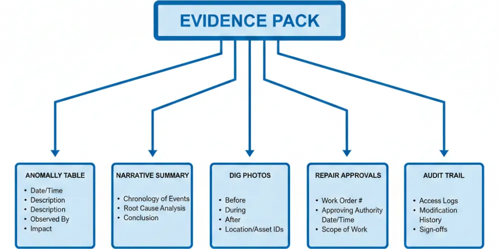 Pipeline integrity evidence pack structure
